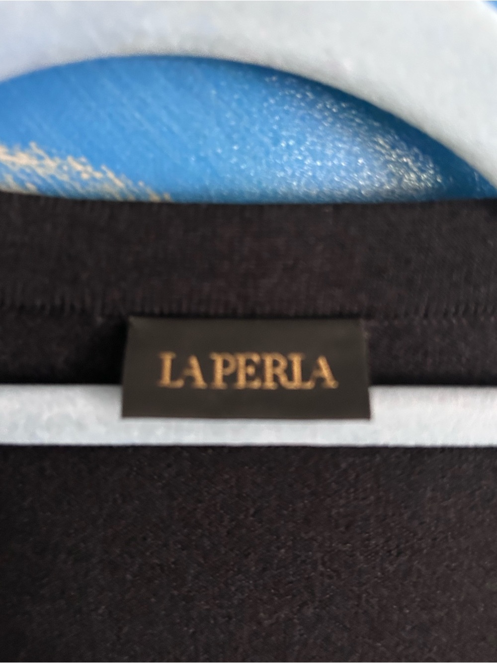 La Perla Black Knit V-Neck Sweater with Gold Zip M - Picture 5 of 5
